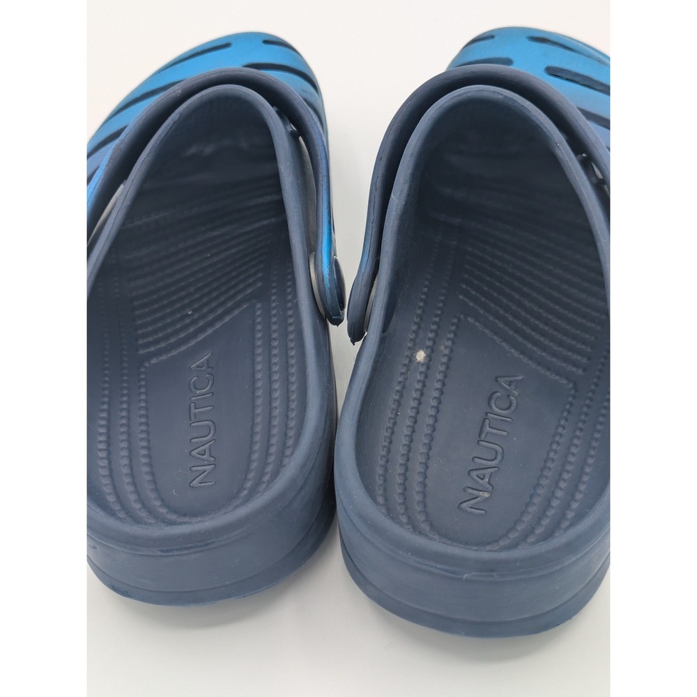 Nautica Kids Clogs Size 2 Navy Blue Water Shoes Slip On Beach Rubber - Picture 10 of 12